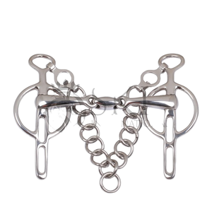 Nuevo cabezal de equitación de acero inoxidable de alta calidad con doble articulación de cobre y enlace ovalado, venta al por mayor, cabezales de bridón occidentales OEM para caballo, gran oferta - Product Image 1