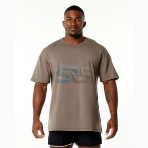 เสื้อยืดสตรีทแวร์ผ้าฝ้าย100% โอเวอร์ไซส์ทรงหลวมสำหรับผู้ชายพิมพ์โลโก้ตามสั่งฤดูร้อน - Product Image 1