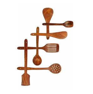 <b>Wooden</b> Spoons for <b>Cooking</b> 7 Piece <b>Wooden</b> Kitchen <b>Utensil</b> Set Made of Natural Solid Wood Material Includes Spoons Spatulas - Product Image 5