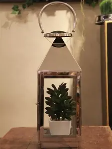 Linterna decorativa de Metal para jardín, soporte de vela sin llama con logotipo personalizado, 12 colores - Product Image 2