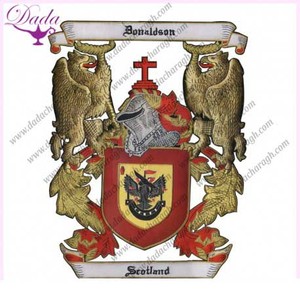 Escudo familiar Brazos Banner Lingote Alambre Encaje Bordado a mano Personalizado Estilo clásico Marco Insignias - Product Image 2