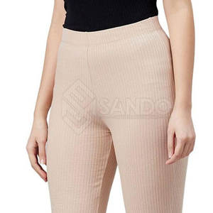 กางเกงทรงบานสำหรับผู้หญิงสวมใส่สบายในฤดูหนาวมียางยืดเอวกลางเอวยางยืดออกแบบได้ตามต้องการมีบริการ OEM - Product Image 6