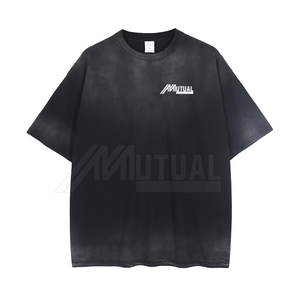 Camiseta de lavado ácido OEM para hombre 100% tela de punto de algodón diseño de patrón sólido al por mayor de Pakistán - Product Image 2