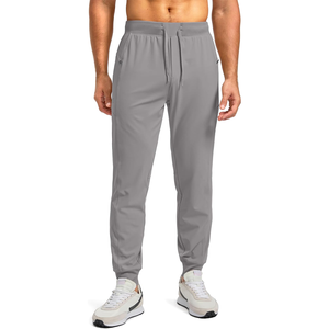 Pantalones de chándal para hombre Bolsillos con cremallera Tapered Track Athletic Slim Fit Pantalones antiarrugas, pantalón de hombre, pantalón teñido liso - Product Image 1