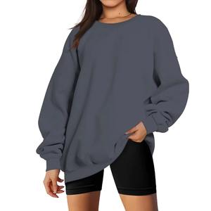 Sudadera holgada de talla grande y corte personalizado para mujer, ropa informal de manga larga de tela de primera calidad, OEM ODM - Product Image 3