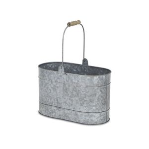 Jardinera galvanizada estilo granja con base resistente para entrada interior o patio exterior con aspecto de decoración vintage - Product Image 2