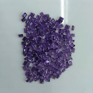 Piedras Preciosas Sueltas de Amatista Africana Natural, Corte Baguette de 4x3 mm, Color Morado, para la Elaboración de Joyas - Product Image 1