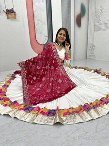 ผ้าคอตตอนแท้สำหรับเจ้าสาวหรือผู้หญิง Garba Night เทศกาลพิเศษคุณภาพสูงลายเก๋มากทันสมัย - Product Image 5