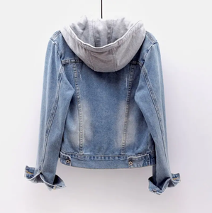 Nuevo estilo personalizado al aire libre chaqueta de mezclilla con capucha para las mujeres al por mayor OEM personalizado chaqueta de mezclilla de las mujeres chaqueta de mezclilla - Product Image 2