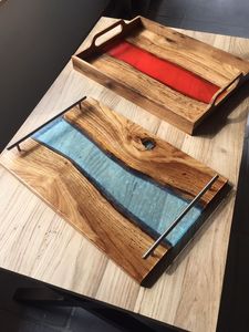 Bandeja de Servicio de Resina Epoxi para Decoración del Hogar, la Mejor Calidad, Madera y Resina de Alta Calidad para Aperitivos, Queso, Café, Té - Product Image 3