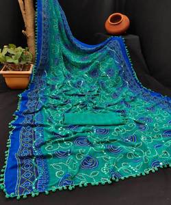 Sari de fête avec chemisier de styliste, matériel Bollywood, broderie indienne, sari avec chemisier, vente en gros, couleur de couple - Product Image 6