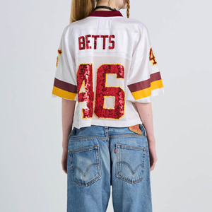 Ropa deportiva 2025, camiseta de fútbol de malla americana para mujer, con nombre de equipo personalizado camiseta de fútbol, camiseta cuadrada con estampado de pantalla para práctica de adultos - Product Image 4