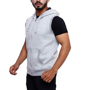 เสื้อสเวตเตอร์ผ้าฝ้าย100% มีฮู้ดแขนกุดน้ำหนักเบา - Product Image 3