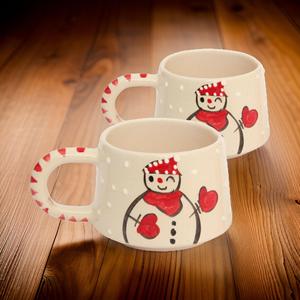 İlbay Seramik confezione da 2 classica tazza di pupazzo di neve tazza Nescafe Cup