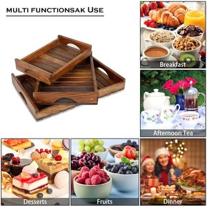 Vente en gros de 50 pièces de plateaux de service rectangulaires modernes en bois d'acacia massif naturel poli avec plat en bois pour hôtels et restaurants - Product Image 4