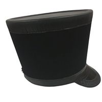 Casque Shako napoléonien français couleur noire Shako chapeau en cuir de laine noire haut reconstitution chapeau Shako