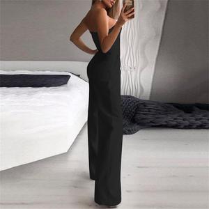 2025 Summer Strapless Romper for Women Solid Color High Waist Sleeveless Straight <b>Wide</b> <b>Leg</b> <b>Jumpsuit</b> Pockets Sexy ODM Formal Yoga - Product Image 5