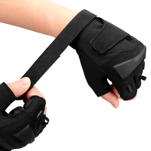 Gants de sport noirs Gants d'haltérophilie pour hommes Gants d'entraînement à main demi-doigts Sport Football Moto Cyclisme Logo personnalisé - Product Image 1