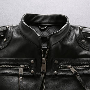 2025 OEM personnalisé hommes doux hiver cuir gilet léger coupe-vent moto gilet avec grande taille Option bonne qualité mode - Product Image 6