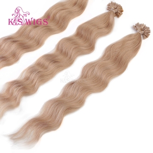 K.SWIGS 18 #   Extensiones de Cabello Rubio con Punta en V, Cabello Humano Remy de Doble Trama, Ondulado, 10-30 Pulgadas, 50g/50 Piezas, Cabello con Queratina, Premium - Product Image 5