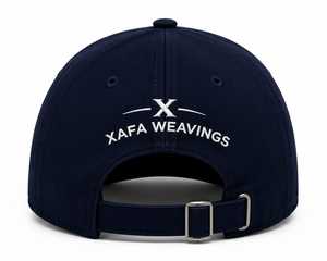 Xafa Weavings XV-C-85 Custom Embroidered 6 Panel <b>Baseball</b> <b>Cap</b> <b>Navy</b> Blue Adjustable Cotton Dad <b>Cap</b> Silver Copper Buckle High - Product Image 2
