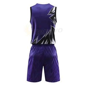 Tenue de basketball respirante à séchage rapide, couleur unie imprimée, 100 % polyester, ensembles sur mesure - Product Image 2
