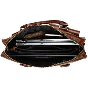 Maletín de Negocios de Cuero Genuino Unisex, Bolso de Mano con Cierre de Cremallera, Ligero - Product Image 6