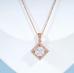 Pendentif en moissanite de 2,00 carats VVS1, design halo princesse, argent sterling 925, collier pour femme, bijoux, cadeau pour les occasions spéciales - Product Image 3