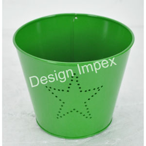 Fournitures d'extérieur seau de jardin seau de rangement multifonctionnel en métal de haute qualité et jardinière avec poignée fabriqué en Inde - Product Image 6