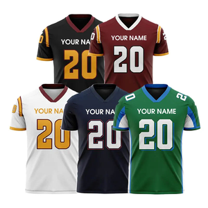 Camiseta de fútbol americano personalizada transpirable de talla grande verano blanco dorado granate equipo uniforme personalizado nombre Número ropa deportiva - Product Image 4