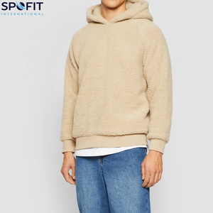 Sweat à capuche en sherpa surdimensionné brodé en gros pour hommes, épaules tombantes, streetwear d'hiver, taille plus, sweat à capuche en molleton de coton décontracté - Product Image 4