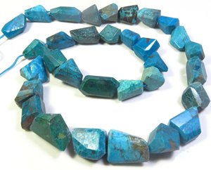 Chrysocolle naturelle perles taillées à facettes 10-17mm perles de culbutage pépite verte 16 "brin haut de gamme 280 carats - Product Image 6