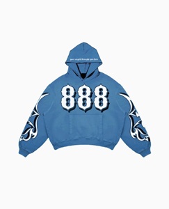 Personalizado de peso pesado de algodón Terry Fleece bordado Puff estampado chándal conjunto de las mujeres pantalones de chándal y conjunto de Sudadera con capucha logotipo personalizado - Product Image 4