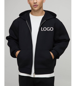 Modest Style Solid Color Reversible Design Blank <b>Men</b> <b>Hoodie</b> Flame Resistant Fleece <b>Line</b> Heavyweight Front Zipper Hood Sweater - Product Image 1