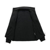 Chaqueta de forro polar negro azabache de 240 g, gruesa, térmica, capa intermedia, ropa de trabajo de otoño, OEM, al por mayor, con cremallera completa, reversible, impermeable por delante.