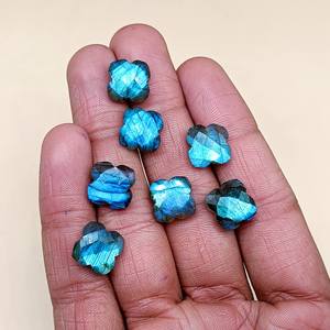 อัญมณีรูปดอกไม้ลาบราดอไรต์ธรรมชาติขนาด12มม. - Product Image 3