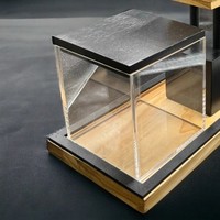 Ensemble de brûleur d'encens en bois et acrylique de luxe avec porte-bakhoor, plateau moderne, décoration d'intérieur pour cadeaux de Ramadan, utilisation au Moyen-Orient et au Golfe