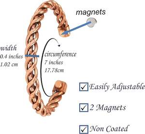 Hand Forged Solid Copper for <b>Bracelet</b> High Gauge Fashionable Cuff Jewelry for Women and <b>Men</b> with Different Designs - Product Image 5