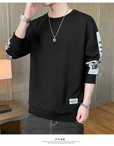 Heavyweight Cotton <b>Men's</b> Oversized Crew Neck Sweatshirt Custom 3D Embossed Logo Graphic Plain Dyed French Terry Winter Solid - Product Image 2