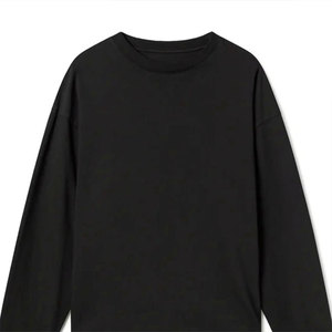 Camiseta lisa de manga larga para hombre de primera calidad, camiseta de mezcla de algodón de Color negro para hombre, venta al por mayor, nueva camiseta informal de moda - Product Image 6