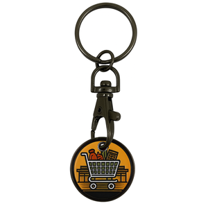 Porte-clés léger en alliage de zinc, personnalisé avec logo de supermarché, motif dessin animé, porte-jetons de chariot de courses, souvenir de marque de magasin - Product Image 6