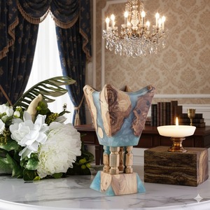 Soporte de incienso de madera ecológico más vendido quemador Bakhoor de resina hecho a mano para decoración de hogar y oficina al mejor precio - Product Image 2