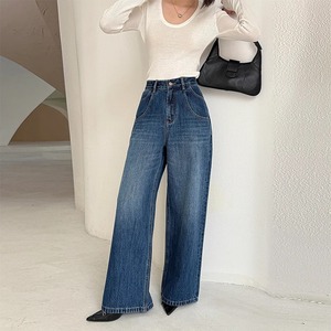 Nouveau pantalon décontracté en denim lavé uni 100% coton biologique Premium pantalon pour femme Design élégant personnalisé pantalon respirant - Product Image 3