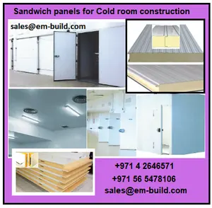 Cold rooms/ Cold store PUF panels , PIR sandwich panels for cold room storage construction