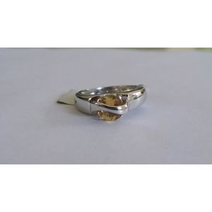 Anillo de Citrino Natural para Mujer Shah Gems, Plata de Ley 925, Patrón Geométrico, Material Principal Platino, Rodio, para Uso Diario - Product Image 4
