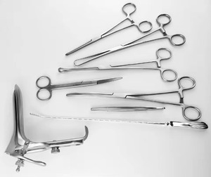 ชุดใส่ IUD ด้วยมือ ทำจากสแตนเลส ประกอบด้วยเครื่องมือจับ IUD แบบมีด้ามจับ ฟองน้ำสำหรับ IUD  ห่วงร้อย IUD  ที่ตรวจภายในมด้วยเสียง  คีม Bozeman  กรรไกร Mayo  และเครื่องมือสำหรับการผ่าตัดเนื้อเยื่อ - Product Image 6