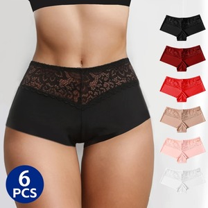 6Pcs/Set Women's Lace Boxers <b>Seamless</b> Underwear for Woman Boyshorts Safety Shorts Under the Skirts Female <b>Panties</b> Lingerie S-l - Product Image 1