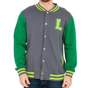 Chaqueta Universitaria Personalizada para Hombre con Cuello Alto y Mangas de Cuero, Nuevo Estilo, Chaqueta Universitaria de Lona al por Mayor con Logotipo Frontal - Product Image 1