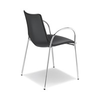 Fauteuil de restaurant empilable avec cadre en métal chromé et revêtement rembourré
