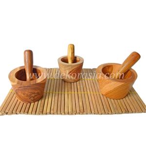 100% Mortero de madera de teca ecológico Utensilios de cocina naturales de 4,2 a 6 pulgadas de diámetro Tamaño de característica para una compatibilidad perfecta - Product Image 1